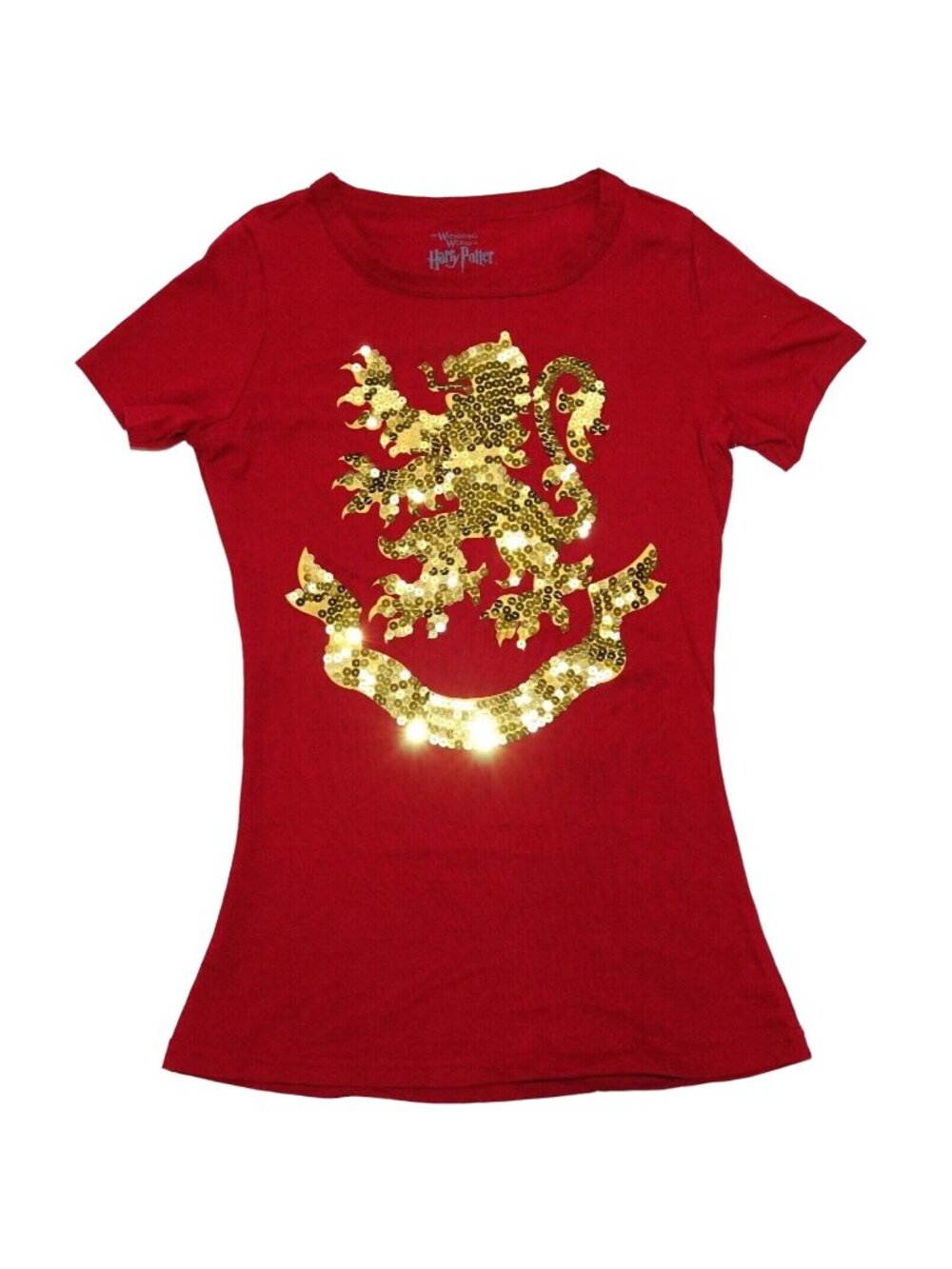 Wizarding World Harry Potter Gryffindor Sequin Universal Ladies Shirt SMALL